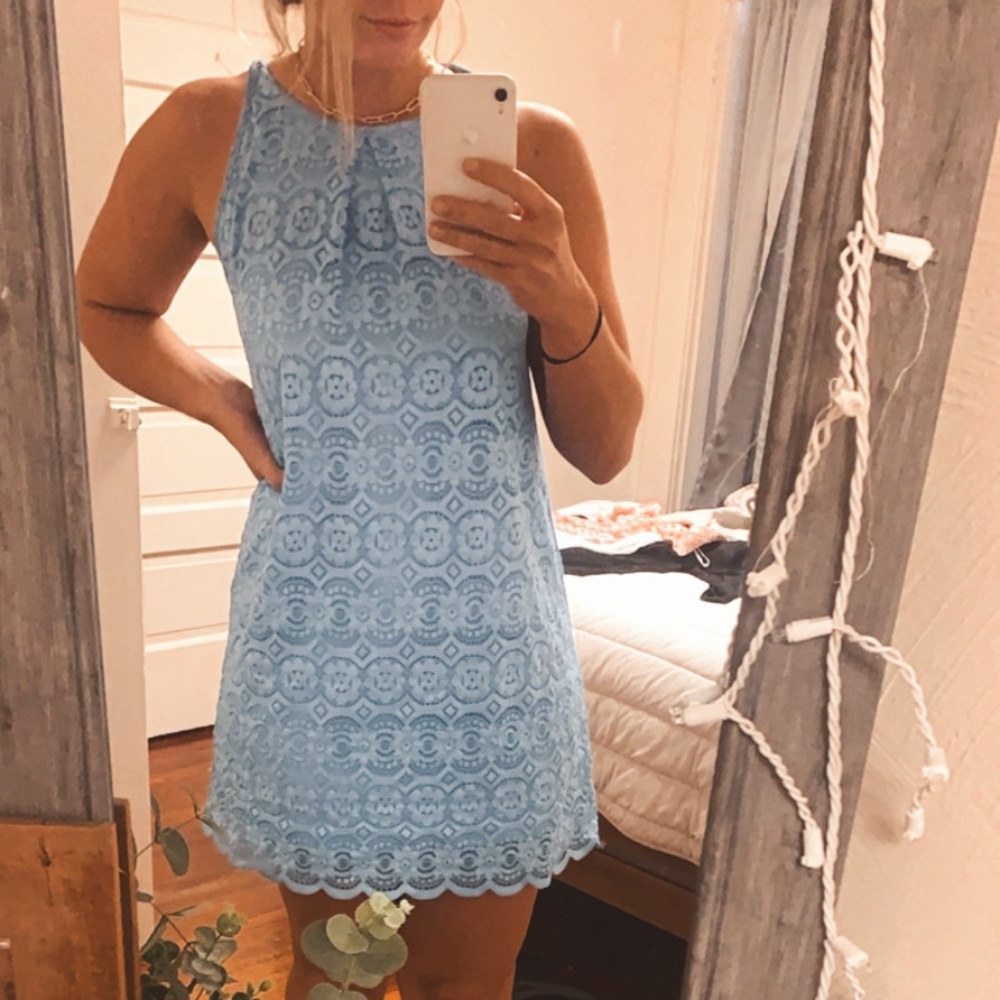 Blue laced dress